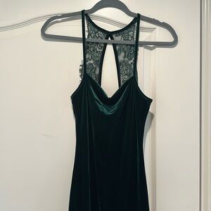 Lulus green velvet maxi dress